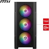 MSI MAG FORGE M100R Micro-ATX Mini-ITX Case Black ARGB Front 3x120mm view 2