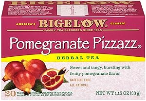 Bigelow Pomegranate Pizzazz Herbal Tea Bags 20-Count Boxes (Pack of 6), Caffeine Free 120 Tea Bags Total