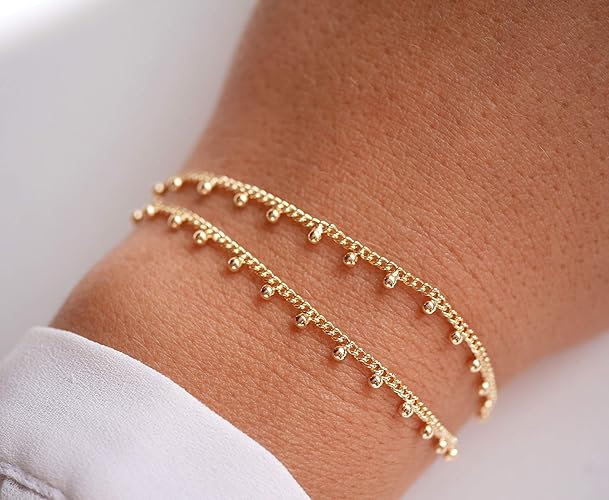 Élégant bracelet double en or