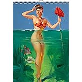 2027 Wall Calendar [13 pages 8"x12"] GIL ELVGREN Oops Series Pinup Girls Vintage Retro Posters Magazine Covers