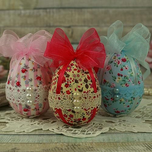 Easter Egg Decorations Hanging Tree Ornaments Set Of 3