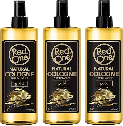 RedOne Gold Aftershave Cologne Spray 3x400ml Barber Fragrance Long-Lasting