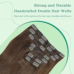 Clip in Hair Extensions Real Human Hair, SURNEL