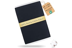 Craftido-19 Options-100% Cotton Fabric by The Yard in Solid Color 44”Wide by 3yd (9 ft) -Medium Weight 5.2 oz-Soft Cotton for Quilting, Sewing, Crafts, Binding, Backing and Lining - Black