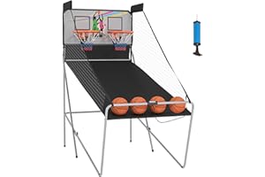 HOMCOM Double Shots Arcade Basketball System Foldable Two Player Basketball
