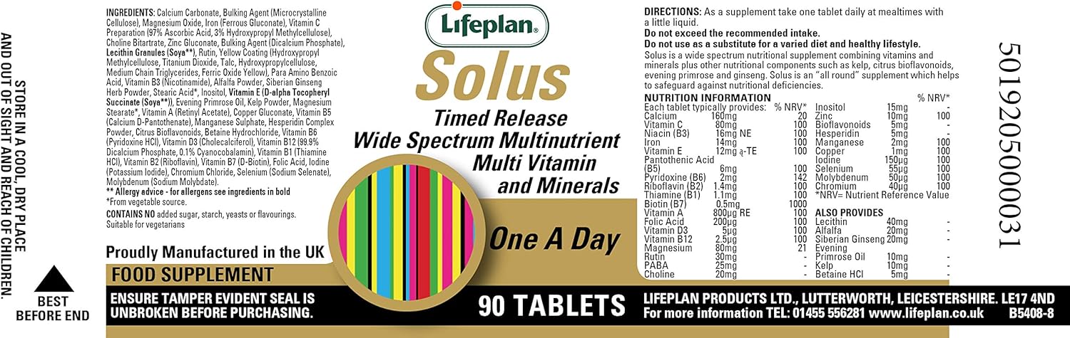 Lifeplan Solus 90 Tablets, 90 count (Pack of 1) - Image 3