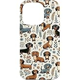 Cute Dachshund Weiner Dog Lovers Pattern Case for iPhone 14 Pro