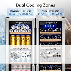 30" Wine and Beverage Refrigerator - Dual Zone Wine