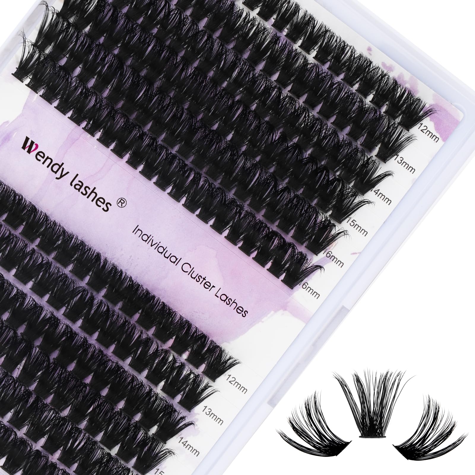 Individual Cluster Lashes D Curl 0.07mm 60D/80D 12-16mm Mixed Individual Eyelash Clusters Densely DIY Lash Extensions(60D+80D-0.07-D-MIX12-16) — image 1