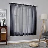 Chyhomenyc Black Sheer Window Curtain Panels 54