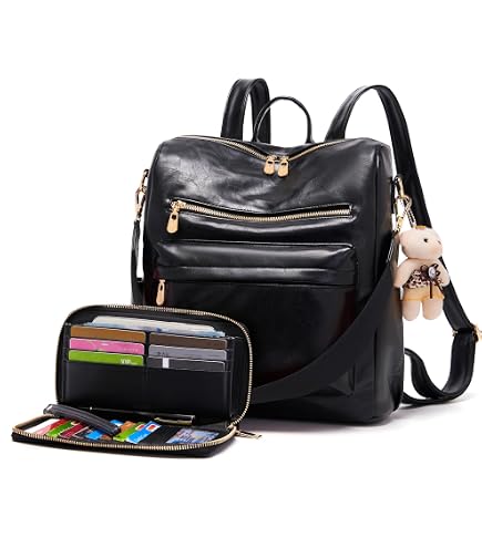 Soperwillton Women Backpack Purse Shoulder Handbags Travel Bag Set 2pcs | Soft Soperwillton Purse / Soperwillton Handbag - Official Website main image 3