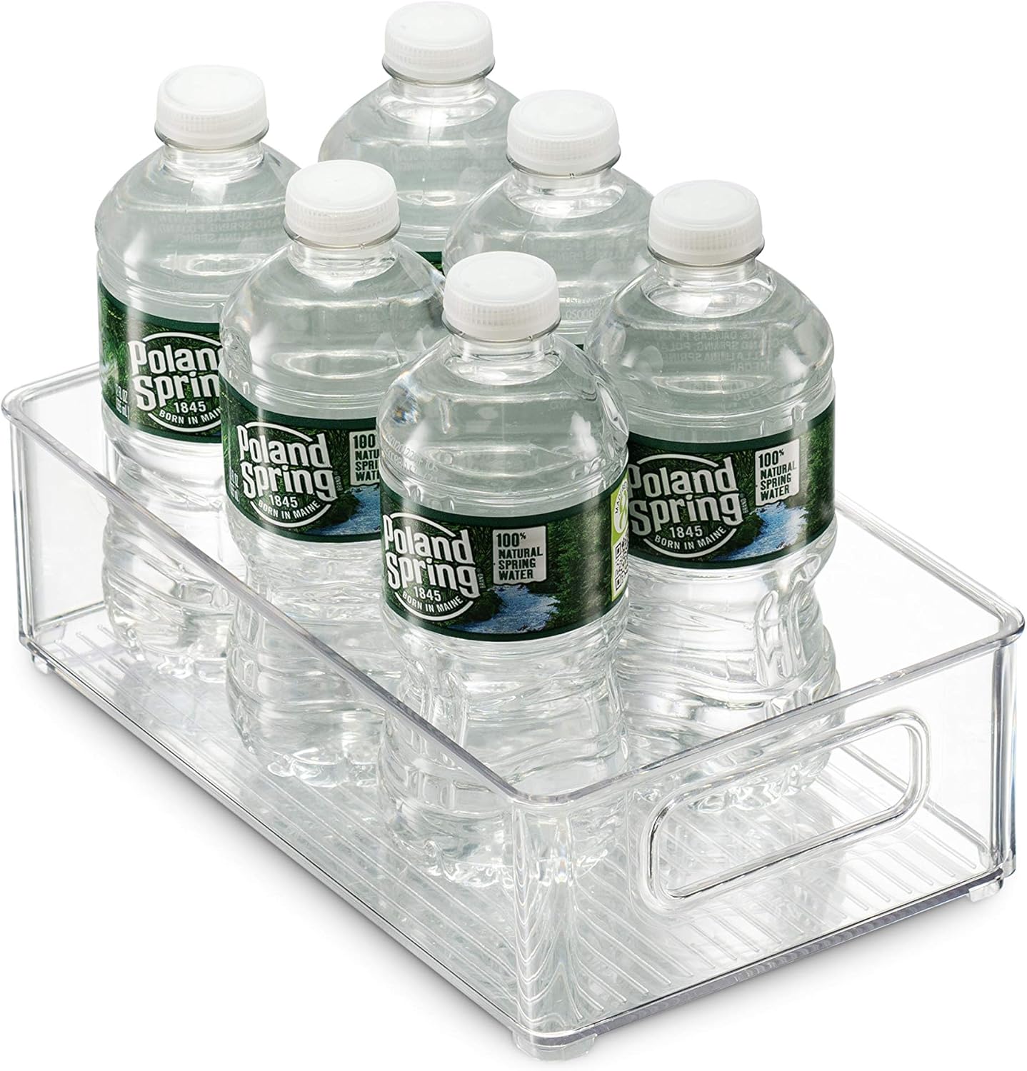Set Of 6 Refrigerator Organizer Bins - Stackable Fridge Organizers with Cutout Handles for Freezer, Kitchen, Countertops, Cabinets - Clear Plastic Pantry Food Storage Rack: Kitchen & Dining