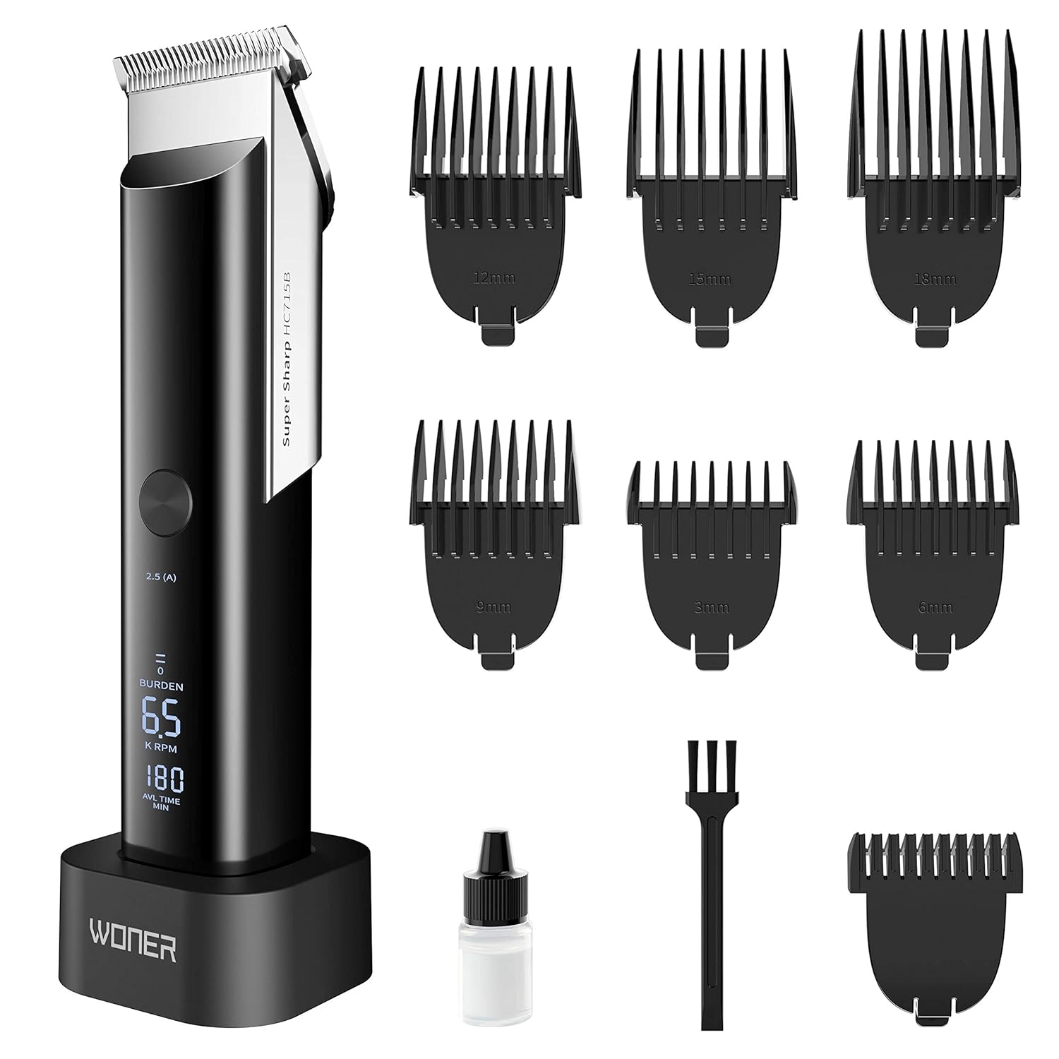 Hair Clippers for Men, WONER Clippers for Hair Cutting, Rechargeable Cordless Hair Trimmers with Charging Stand, Hair Cutting Kits for Family : Beauty
