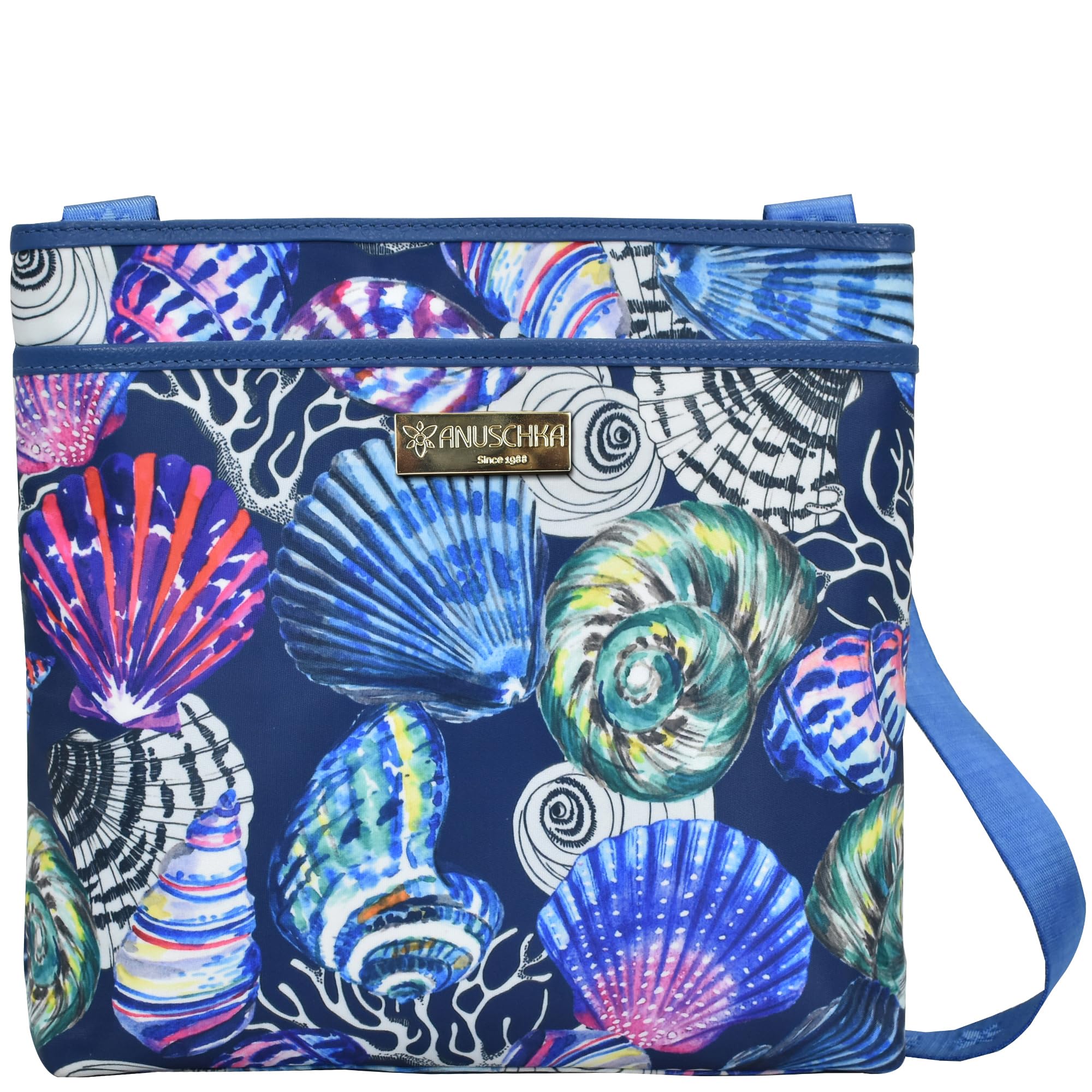 Anuschka Wanderlust Collection Crossbody with Slip Pocket - Fabric Crossbody Bags for Women - Sea Treasures