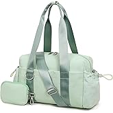 ERTUNA Everyday Mini Gym Bag for Women 2.0, Small Tote with Zipper Compartment Waterproof Travel Duffle Cute Handbag Workout Carry On with Removeable Shoulder Strap & Coin Wallet Easy to Clean - Green
