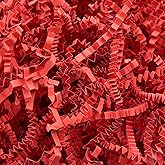 Corlcol 1LB Crinkle Cut Paper Shred Filler for Gift Box Bag and Basket On Holidays(Red)