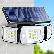 intelamp Solar Outdoor Lights,6000mAh Motion Sensor with