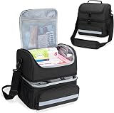 CURMIO Double Layer Medicine Storage Bag Family First Aid Organizer Black view 1