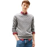 Tommy Hilfiger Men's Cable Knit Crewneck Sweater Lightweight Pullover