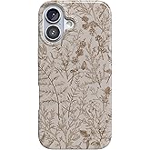 Casely iPhone 17 Case | Beige Garden | Neutral Floral | Compatible with MagSafe | Classic Ultra Slim Design