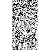 Rstick Cheetah Beach Towel Oversized 36"x72" Quick Dry Sand-Free Black and White Leopard Print Beach Towels Soft Lightweight Microfiber Towels for Swim Pool Camping Travel