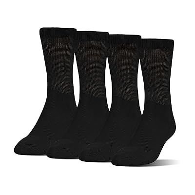 MediPeds Coolmax Extra Wide Crew Socks, 4-Pack