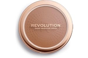 REVOLUTION BEAUTY LONDON Revolution, Mega Bronzer Powder, Matte Finish, Buildable for All-Over Glow, Suitable for Light to Deep Skin Tones, Vegan & Cruelty-Free, Warm, 0.52 oz