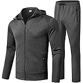 BGOWATU Men's Tracksuits Set Full Zip Jacket Hoodie Sweatsuit Running Sport Pants Outfits for Men with Zipper Pockets