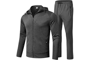 BGOWATU Men's Tracksuits Set Full Zip Jacket Hoodie Sweatsuit Running Sport Pants Outfits for Men with Zipper Pockets