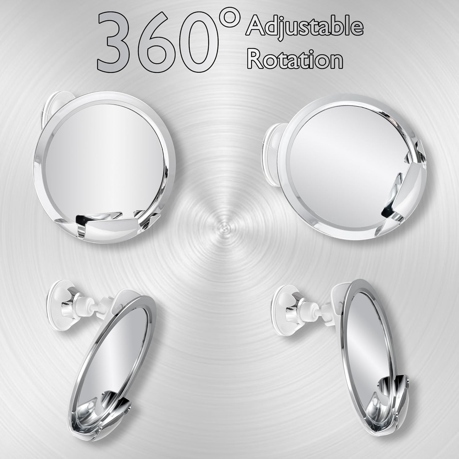 Fogless Shower Mirror with Built-in Razor Holder | 360° Rotation | Real Fog-Free Shaving | Adjustable Arm & | Shatterproof & Rust-Resistant | Non-Fogging Bathroom Mirror for Men and Women: Furniture & Decor