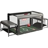 Subsoccer S3 Edge Bench Soccer Game with Mat and Ball, Portable Table Set | Sturdier next generation design, quick to assemble for home, office, beach or backyard