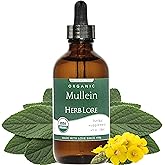 Herb Lore Mullein Tincture - Organic Mullein Drops for Lungs - Alcohol Free - 4 fl oz