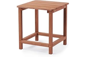 SOLIWOOD Outdoor Wooden Adirondack Patio Side Table, Cedar Wood Garden End Table, Coffee Table for Indoor or Outdoor 1-pack
