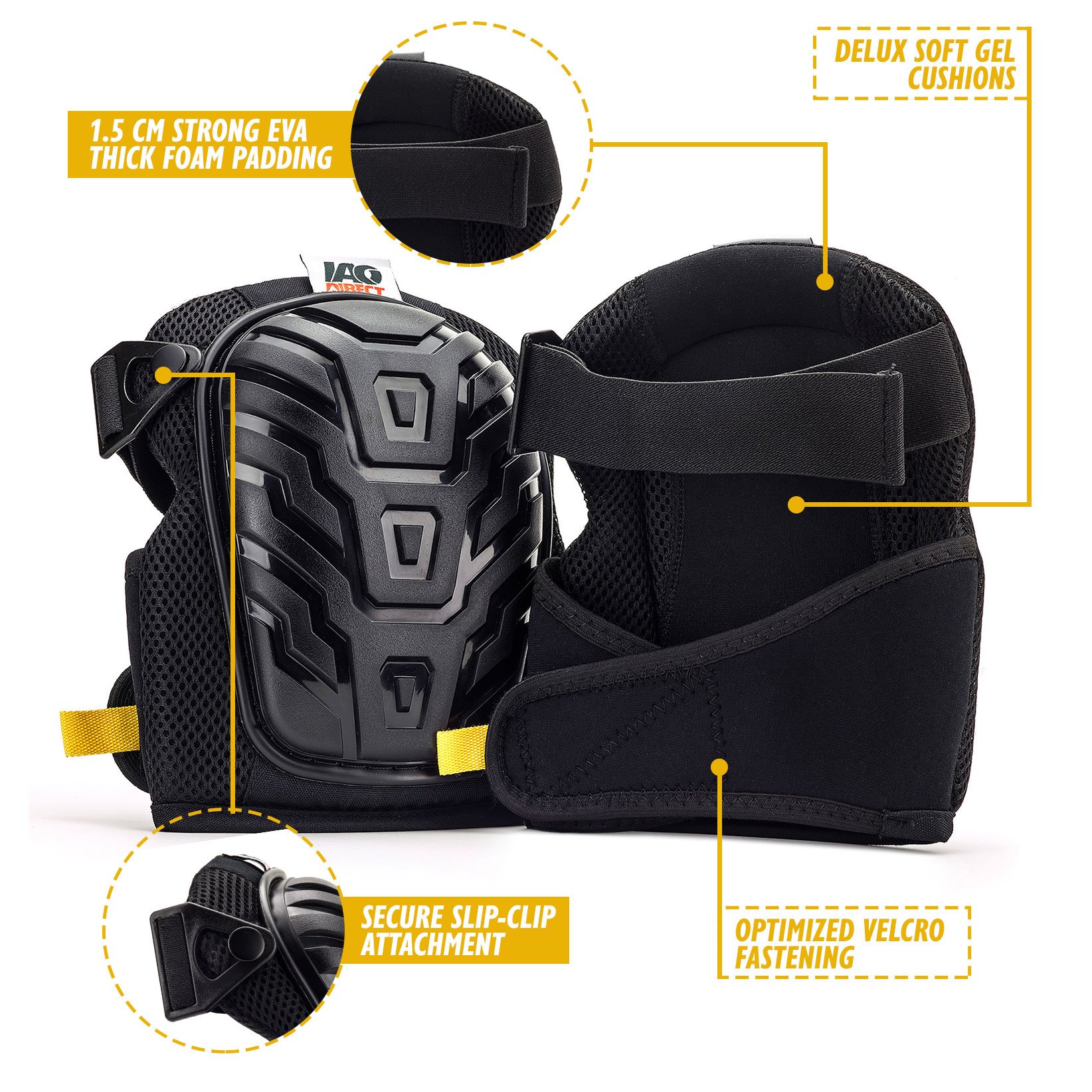 IAO Direct Professional Knee Pads for Work Heavy Duty Comfortable