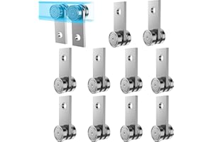 EASGIU 2 Wheel Trolley Assembly Rollers for 1-5/8" Wide Strut Channel - Garage Pulley System Hoist System (Silver-10 Pack)