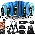 Resistance Bands, Exercise Bands with Handles, Fitness Bands, Workout Bands with Door Anchor and Ankle Straps, for Heavy Resistance Training, Physical Therapy, Shape Body, Yoga, Home Workout Set