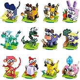 DIYDEC 12 Pack Easter Animals Building Blocks Toys Egg Fillers Mini Building Bricks Set Easter Party Favor Basket Stuffers for Kids Adults Eggs Hunt Supplies Holiday Classroom Prize Gifts