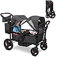 Radio Flyer Voya Stroller Wagon, 2 Seater Wagon Stroller for Kids with Low Sides, Baby Stroller Wagon, Double Stroller