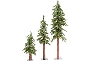 Vickerman 2' 3' 4' Natural Alpine Artificial Christmas Tree Set, Unlit - Christmas Tree Set