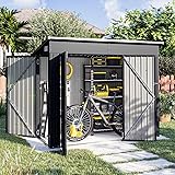 Aoxun 4' x 8' Shed Outdoor Storage Shed with Triple