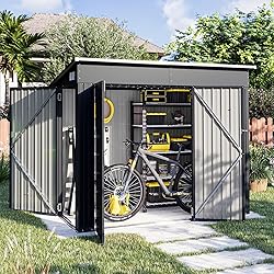 Aoxun 4' x 8' Shed Outdoor Storage Shed with Triple