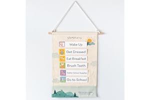 Slumberkins 18 Piece Visual Schedule for Kids | Reversible Visual Tool to Teach Day Time and Nigh Time Routines at Home & School | for Toddlers, Preschoolers, Children with Autism