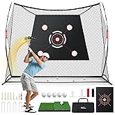 MoKo Golf Net, 10 x 7ft Golf Practice Net with 2 Targets, Portable Hitting Nets for Backyard Garage Indoor, Improve Swing Putting Pitching, Gift for Men & Golfer