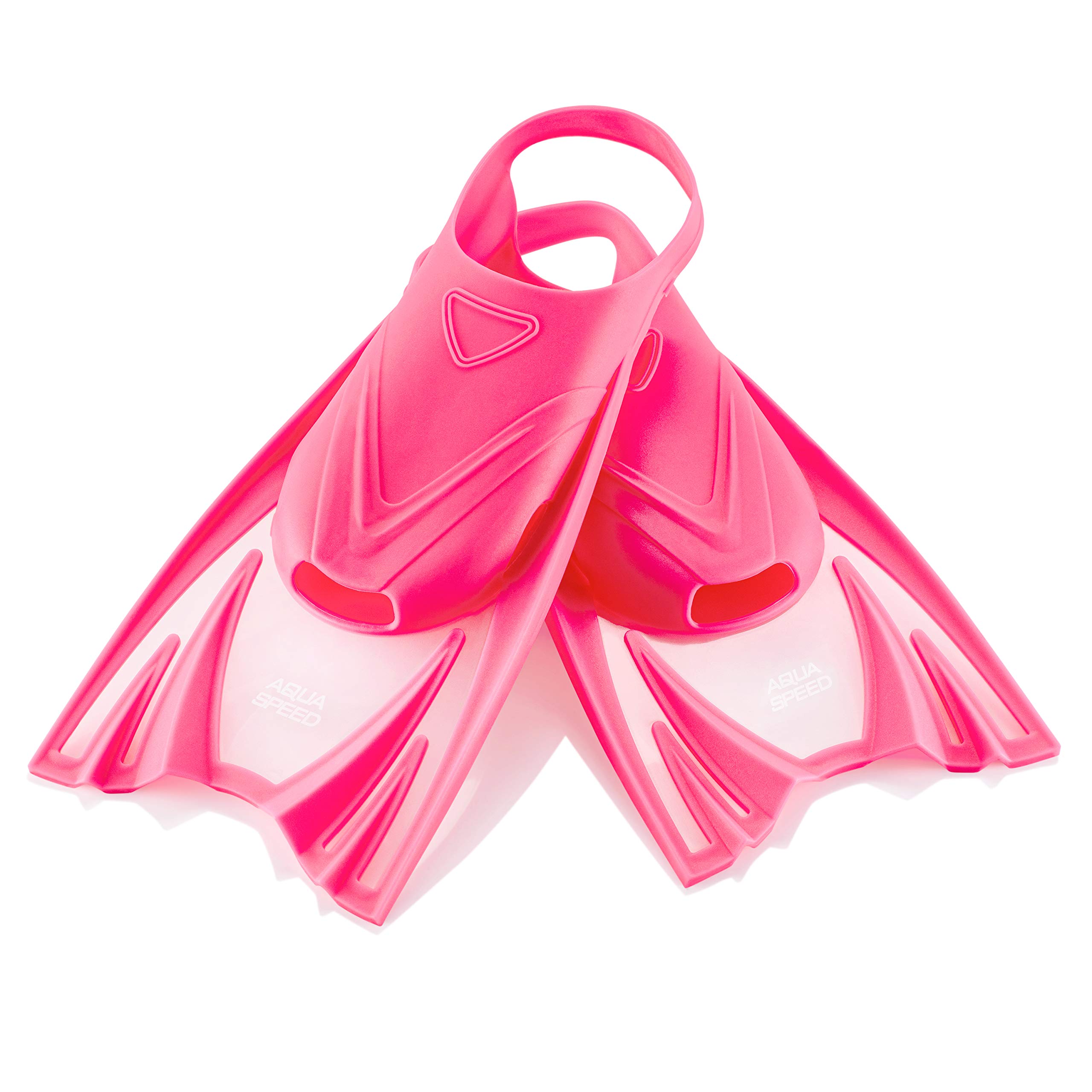 Aqua Speed - FROG Short flippers for children | girls | boys | training flippers | diving | Pink | Size:25-29 (S) Pink | Size:25-29 (S)
