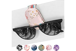 NPOOYI Sunglasses Holder for Car Visor, Magnetic Leather Car Sunglass Holder, Car Sun Visor Glasses Hanger Clip, Car Interior Accessories for Women Men, Fits All Size Eyeglasses
