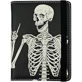 OK Skull Passport Holder for Women and Men PU Leather Passport Cover for Travel