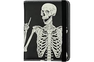 BASSYIL OK Skull Passport Holder for Women and Men PU Leather Passport Cover for Travel