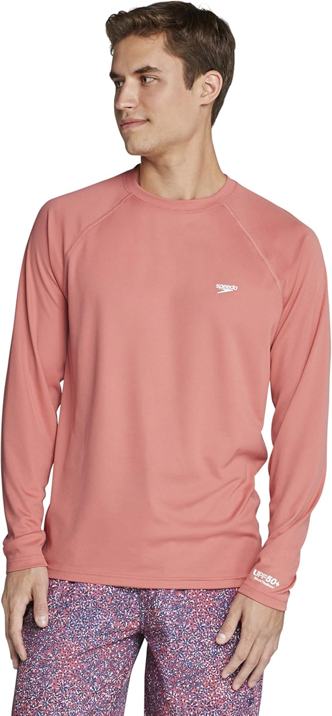 Speedo Men's UV Swim Shirt Easy Long Sleeve Regular Fit