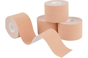 PHYTOP Kinesiology Tape 4 Rolls K Sports Tape for Knee Support and Muscle Pain Relief, Uncut Physio Tape Elastic Therapeutic Designed for Athletes Injury Recovery (Beige)
