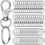 JOLCEEY 120 Pcs Swivel Lobster Clasps & Key Ring Hoops 60 Pcs Clips 60 Pcs view 1